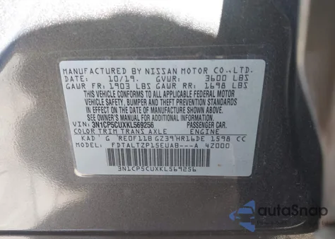 2019 Nissan Kicks Sr from USA, damaged, VIN 3N1CP5CUXKL569256